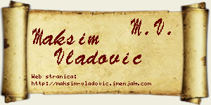 Maksim Vladović vizit kartica
